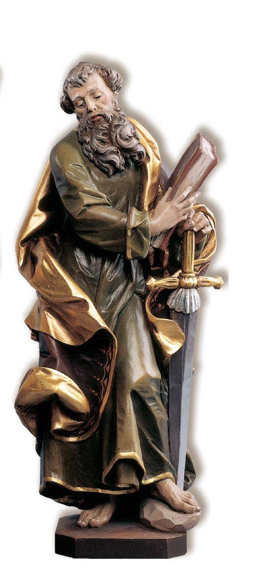 Hl.Paulus Holzfigur in Color2180-Vi