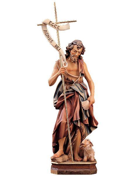 Johannes Symbol der Taufe Holzfigur holzgeschnitzt