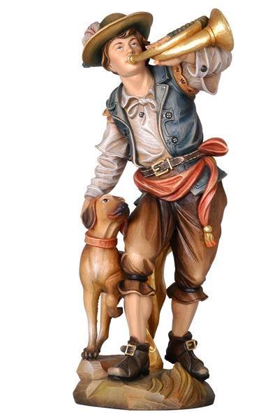 Jagdhornbläser mit Hund