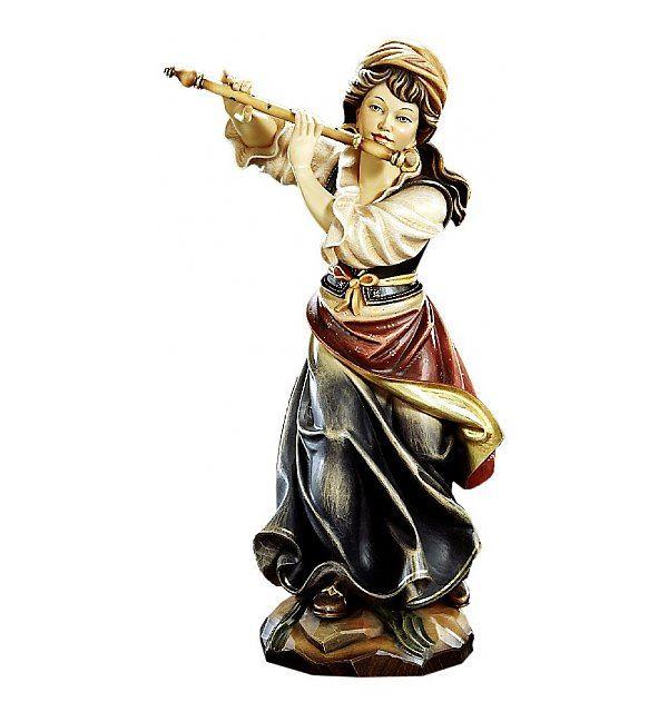 Querflötenspielerin- Holzfigur in Color-