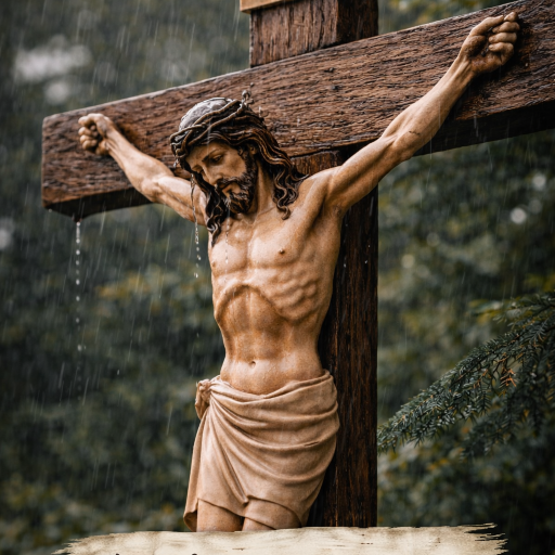 kruzifix außenbereich wetterfest holzoptik