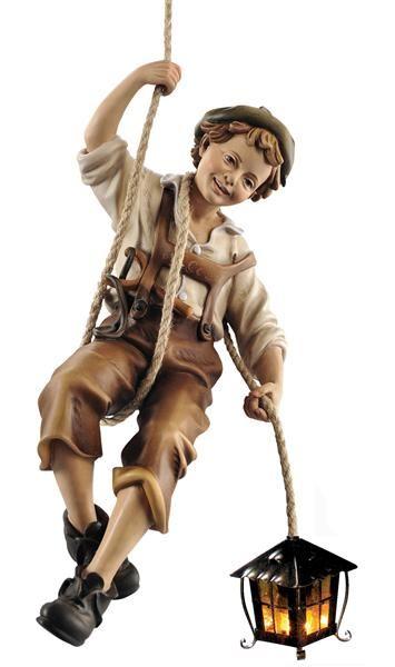 Abseilender Junge mit Laterne 4047-L-IE