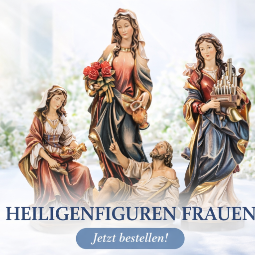 Heiligenfiguren Frauen aus Holz – hochwertige geschnitzte Holzfiguren weibliche Heilige modern gestaltet