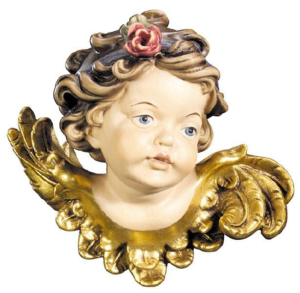 Engelsköpfe Lukas mit Rose links schauend