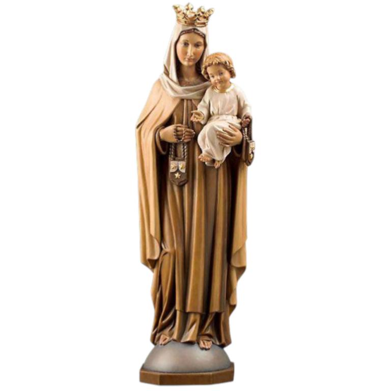  jungfrau vom berge karmel holz geschnitzt marienfigur skapulier