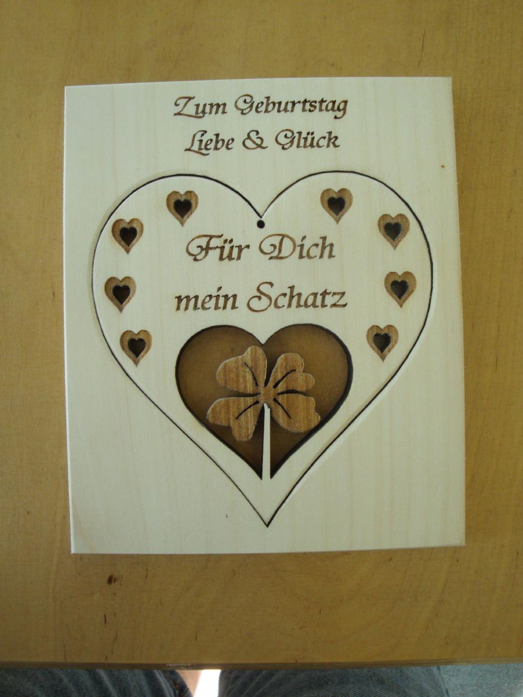 Holzherz- Zum Geburtstag