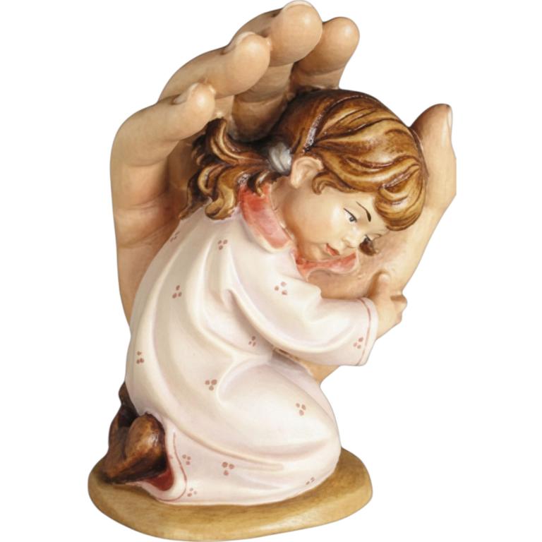 schützende hand mädchen holz geschnitzt kind