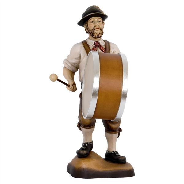 Große Trommelspieler- Holzfigur in Color-