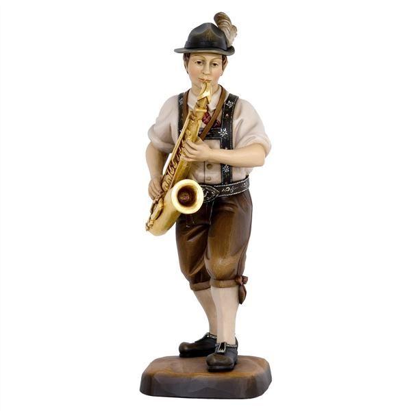 Musiker Saxophonist- Holzfigur in Color-