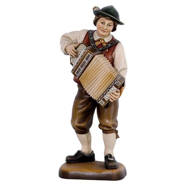 steirische harmonikaspieler holzfigur musikant