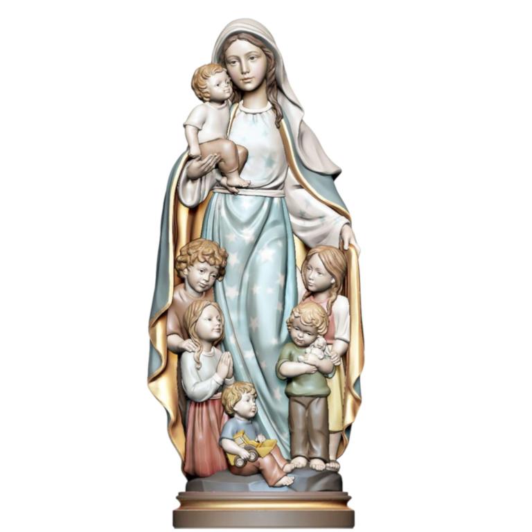 schutzmantel maria holz geschnitzt marienfigur schutz