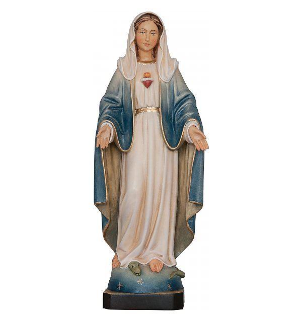 Herz Maria Unbefleckte Holzfigur, detailreich geschnitzte Marienfigur