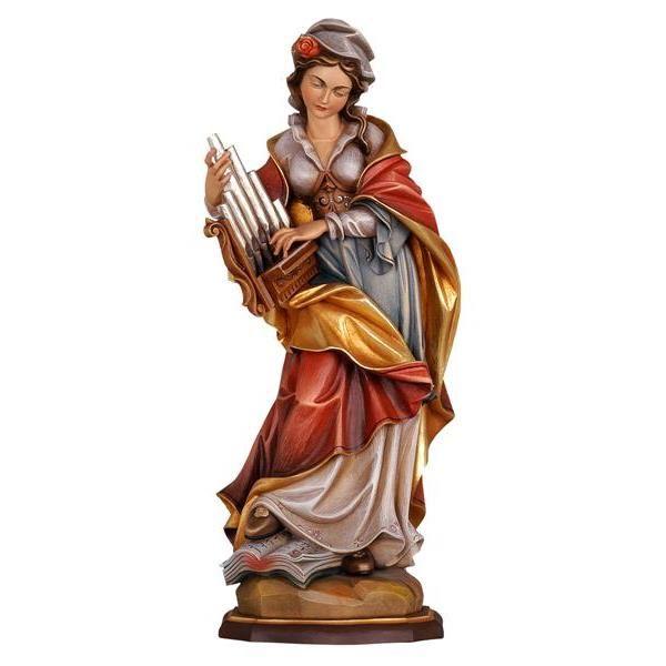 Hl. Cäcilia- Color-Holzfigur-