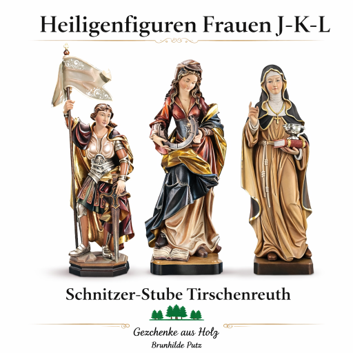 Heiligenfiguren Frauen J K L holzgeschnitzte Heiligenfiguren aus Holz