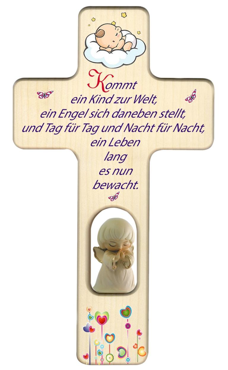 kinderkreuz kommt ein kind zur welt engel holz