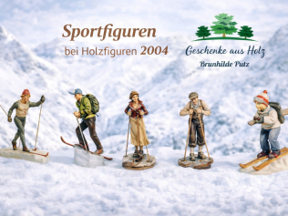 sportfigur holz fußballer skifahrer geschnitzt