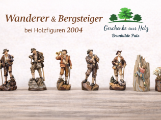 wanderer bergsteiger holzfiguren geschnitzt natur