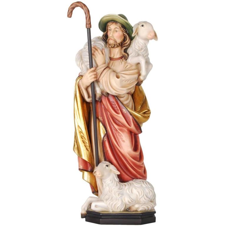 Guter Hirte –  Holzfigur - Heiligenfigur