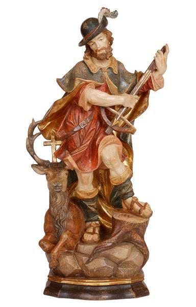 Hl.Hubertus Holzfigur in Echtgold 219-Pe