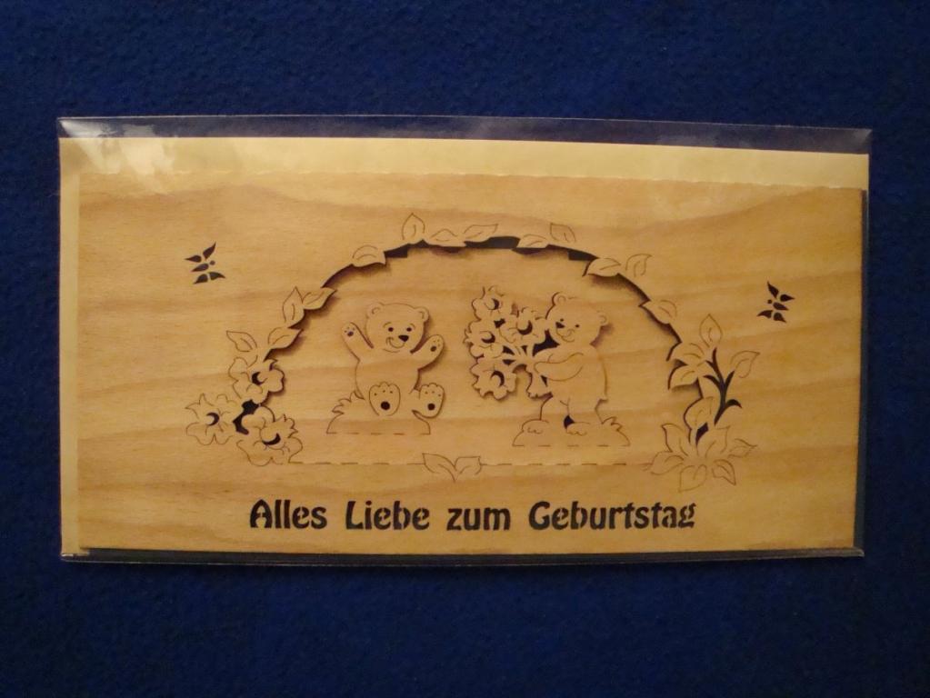Buchenholzkarte Alles Liebe zum Geburtstag