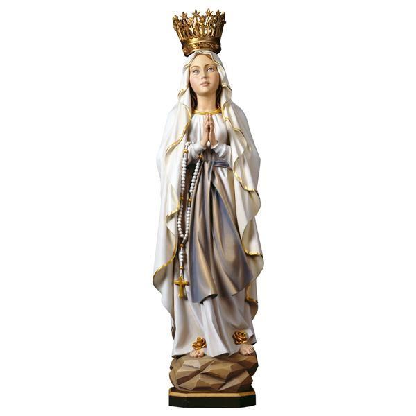 madonna von lourdes holz geschnitzt marienfigur mit krone 