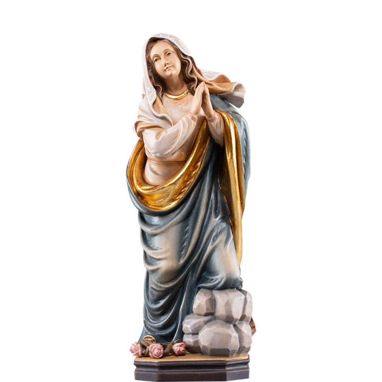 Hl. Rosalia mit Rosen- Holzfigur-Color-KD