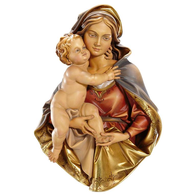 brustbildmadonna holz geschnitzt wandrelief kaufen