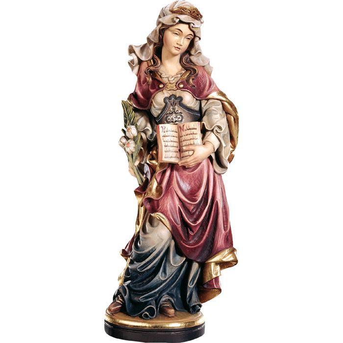 hl astrid mit palme und buch holzfigur geschnitzt
