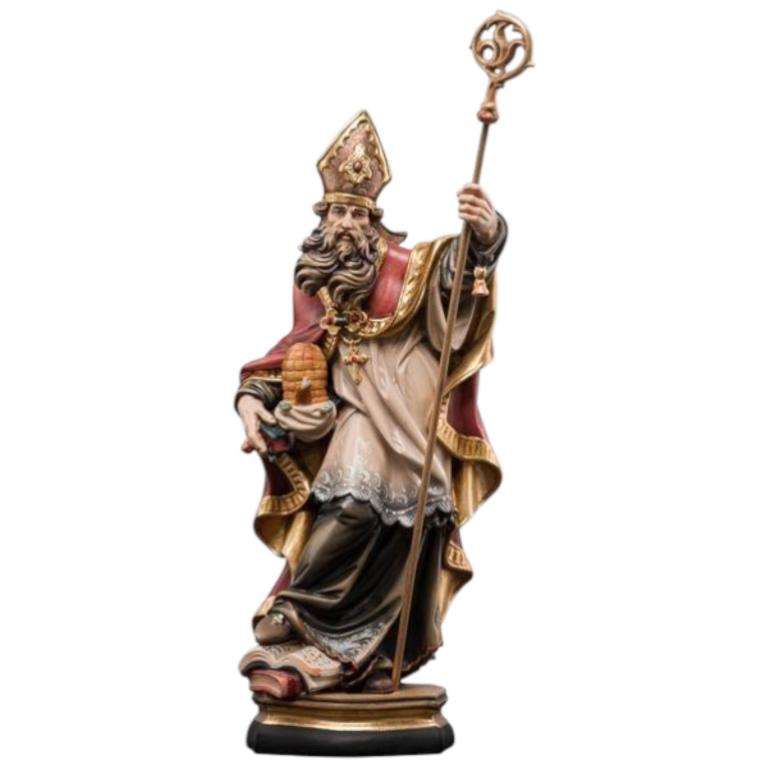 hl ambrosius mit bienenstock holzfigur bischof