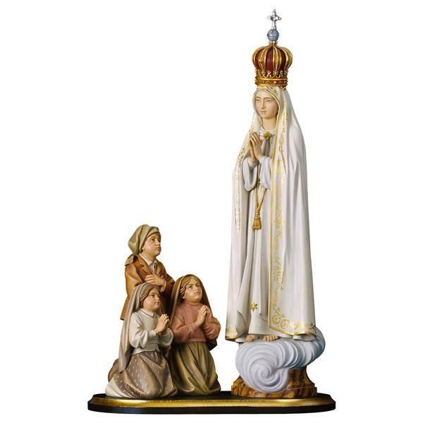 erscheinungsgruppe fatima holz geschnitzt madonna mit hirtenkindern