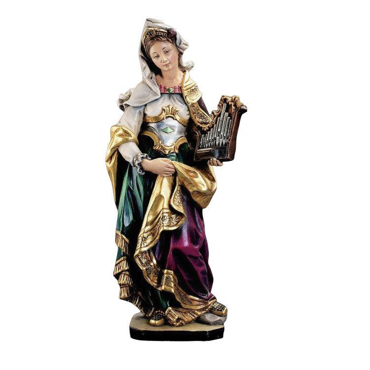 heilige caecilia holzfigur geschnitzt