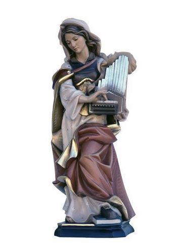 heilige caecilia groedner holzfigur geschnitzt