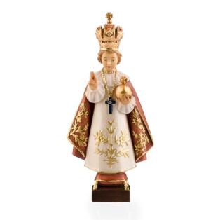 Prager Jesukind mit Krone und Reichsapfel Prager Jesukind Holzfigur mit Krone Reichsapfel und Segensgestus